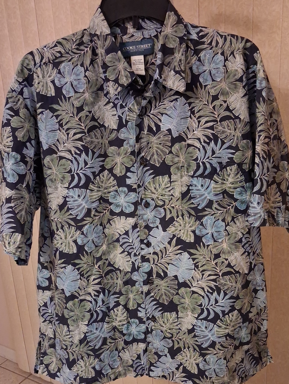 Cooke Street Men's Navy Floral Honolulu Short-Sleeve Button-Up Shirt